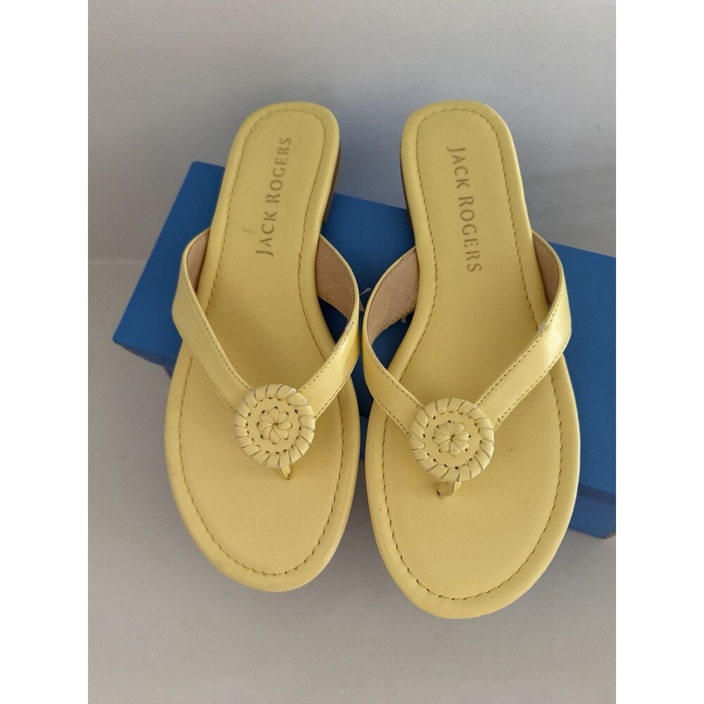 Jack Rogers Women's Rowan Flip Flop Midnight banana yellow summer sandals size 8
